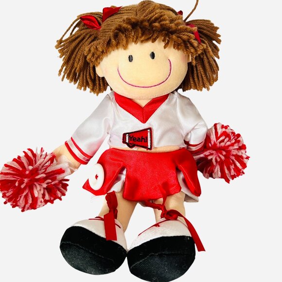 Okie Dokie Cheerleader Plush Teach Me Dress Up Soft Doll Red White 14 Inch - Picture 1 of 9